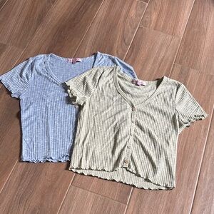 Two Ribbed Crop Tops